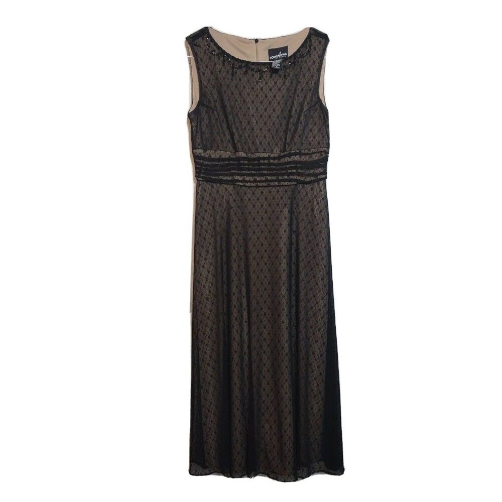 Vintage Positive Attitude petite Dress Size 6 beaded neck, sleeveless